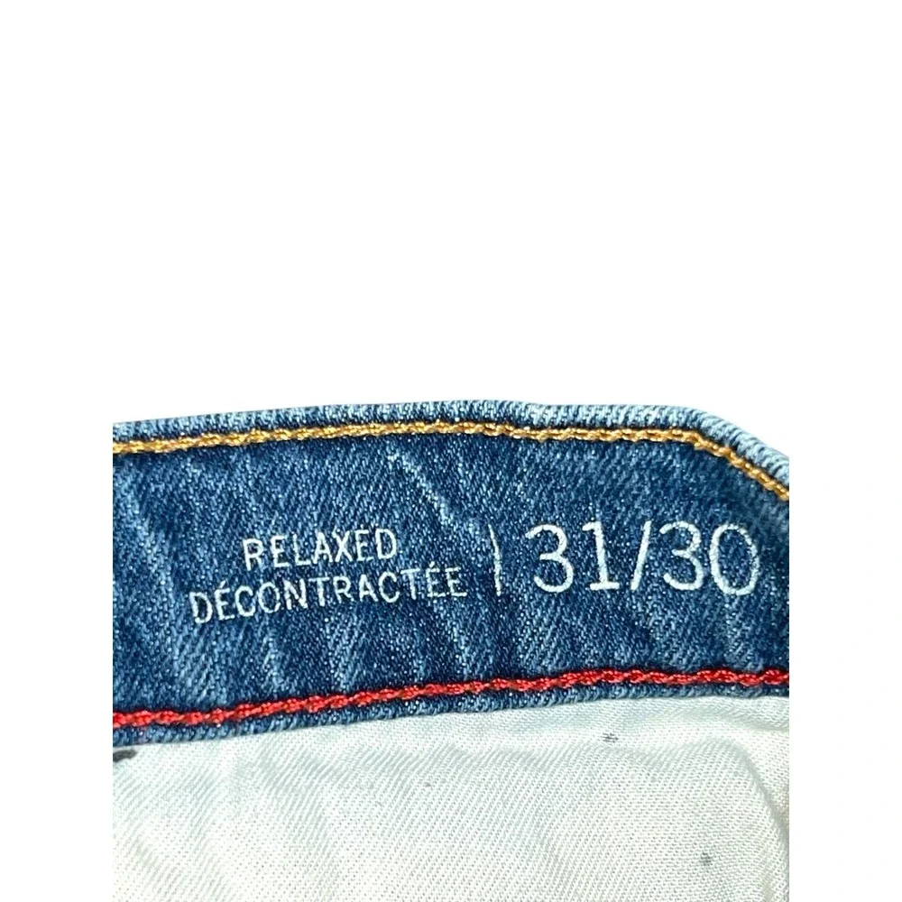 TOMMY HILFIGER MEN'S JEANS SZ 31x30 RELAXED FIT STRAIGHT LEG MEDIUM WASH ZIP FLY